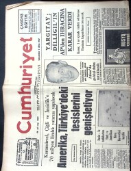 Cumhuriyet Gazetesi 4 Ekim 1967 - Amerika İncirlike Yatırım Yapıyor, Kannelopulos Göz Hapsinde, Güreşte Utanç GZ122330 - 1