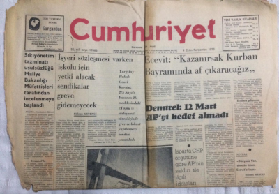 Cumhuriyet Gazetesi 4 Ekim 1973 - Ecevit Kazanırsak Kurban Bayramında Af Çıkaracağız - GZ21285 - 1