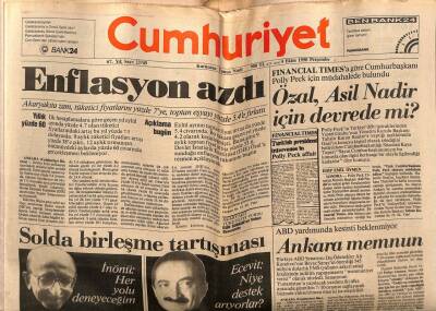 Cumhuriyet Gazetesi 4 Ekim 1990 - Özal , Asil Nadir İçin Devrede Mi ? GZ72501 - 2