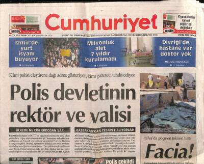 Cumhuriyet Gazetesi 4 Ekim 2013 - Dolar Arttı Fatura Halka Kesildi - Trabzonspor Sonunu Getiremedi GZ95273 - 1