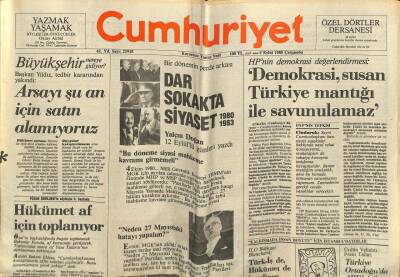 Cumhuriyet Gazetesi 4 Eylül 1985 - Siverekte Hakiki Mermili Tatbikat GZ60759 - 1