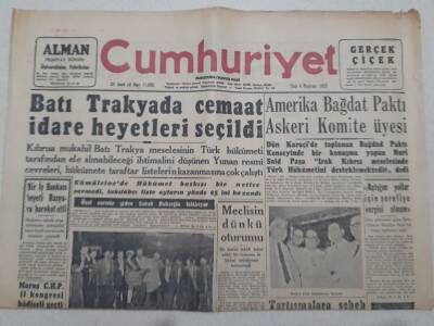 Cumhuriyet Gazetesi 4 Haziran 1957 - Batı Trakya da Cemaat İdare Heyetleri Seçildi GZ71915 - 1