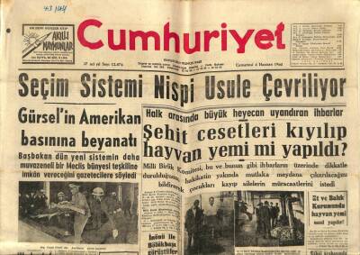 Cumhuriyet Gazetesi 4 Haziran 1960 - Adnan Menderesin Kasalarında Arama - Seçim Sistemi Nispi Usule Çevriliyor GZ92493 - 1
