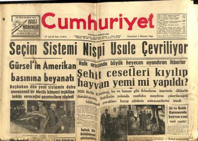 Cumhuriyet Gazetesi 4 Haziran 1960- Gürselin Amerikan Basınına Beyanatı, Yassıadaya Götürülen Sabıklar Karaborsadan İlaç Teminatı İstiyor GZ88086 - 1
