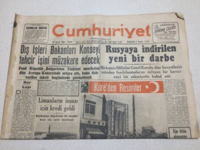 Cumhuriyet Gazetesi 4 Kasım 1950 - Rusyaya İndirilen Yeni Bir Darbe GZ52597 - 1