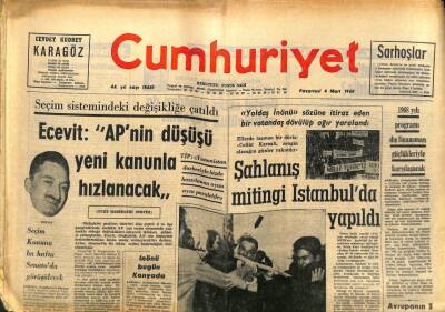 Cumhuriyet Gazetesi - 4 Mart 1968 - Şahlanış Mitingi İstanbulda Yapıldı GZ99461 - 1