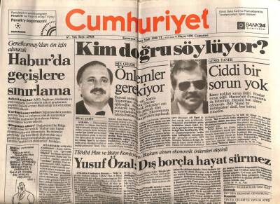 Cumhuriyet Gazetesi 4 Mayıs 1991 - TBMM Plan Ve Bütçe Komisyonu Başkanı Alınan Ekonomik Önlemleri Eleştirdi GZ74727 - 1