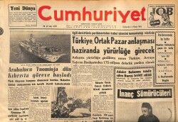 Cumhuriyet Gazetesi 4 Nisan 1964 - Türkiye Ortak Pazar Anlaşması Haziranda Yürürlüğe Girecek - Beşiktaş Samsun'a İddialı Olarak Gitti GZ160414 - Gökçekoleksiyon