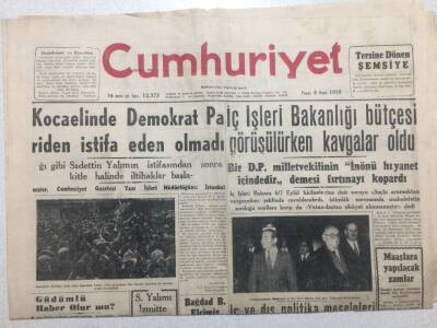 Cumhuriyet Gazetesi 4 Ocak 1959 - İç İşleri Bakanlığı Bütçesi Görüşülürken Kavga GZ52497 - 1