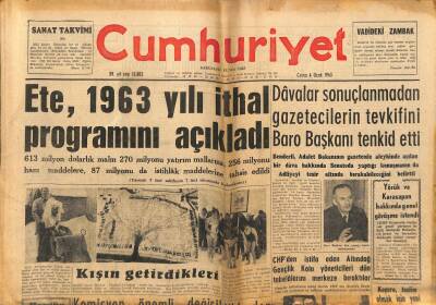 Cumhuriyet Gazetesi 4 Ocak 1963 - Koçero Teslim Omak İçin Yeni Şartlar İleri Sürdü , Futbol Federasyonundaki Değişiklikler GZ122541 - 1