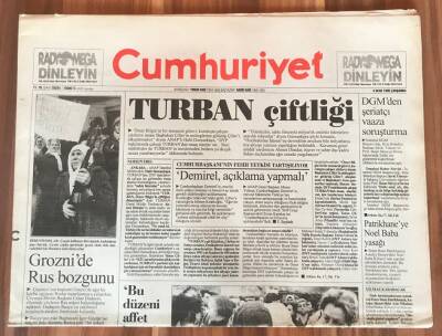 Cumhuriyet Gazetesi 4 Ocak 1995 - Turban Çiftliği GZ1795 - 2