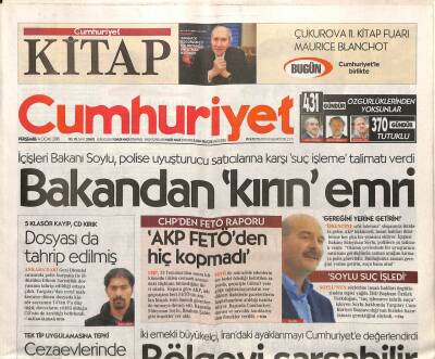 Cumhuriyet Gazetesi 4 Ocak 2018 - Osmanlı Tarihi Diziden Öğrenilmez - Bakan Süleyman Soyludan Kırın Emri GZ94591 - 1