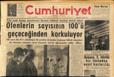 Cumhuriyet Gazetesi 4 Şubat 1963 - Garanti Bankasının Mahzeninden Dün de Ceset Parçaları Çıkarıldı GZ120578 - 1