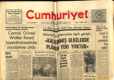 Cumhuriyet Gazetesi 4 Şubat 1966 - Cemal Gürsel Walter Reed Hastanesinde Muayene Oldu GZ61839 - 2