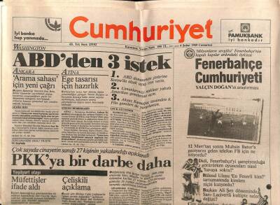 Cumhuriyet Gazetesi 4 Şubat 1989 - PKKya Bir Darbe Daha GZ61202 - 2