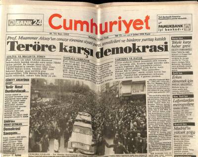 Cumhuriyet Gazetesi 4 Şubat 1990 - Teröre Karşı Demokrasi GZ65173 - 2