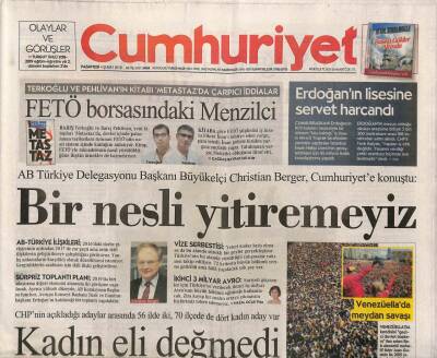 Cumhuriyet Gazetesi 4 Şubat 2019 - Erdoğanın Lisesine Servet Harcandı - Venezüellada Meydan Savaşı GZ94568 - 1