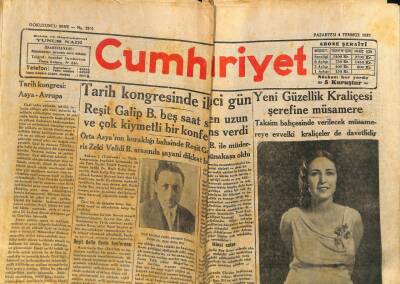 Cumhuriyet Gazetesi 4 Temmuz 1932 - Merhum Mithat Paşa Nasıl Boğuldu - Yeni Güzellik Kraliçesi Şerefine Müsamere GZ100999 - 2
