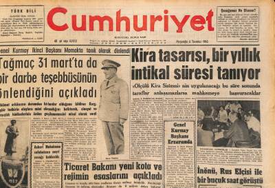 Cumhuriyet Gazetesi 4 Temmuz 1963 - Mersinde Takke Serpuş Giyen 49 Kişi Adliyede - Kira Tasarısı, Bir Yıllık İntikal Süresi Tanıyor GZ120707 - 1