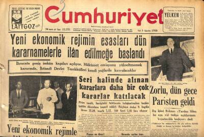 Cumhuriyet Gazetesi 5 Ağustos 1958 - Şeftali İhracatı Artıyor - Zorlu , Dün Gece Paristen Geldi GZ120169 - 1