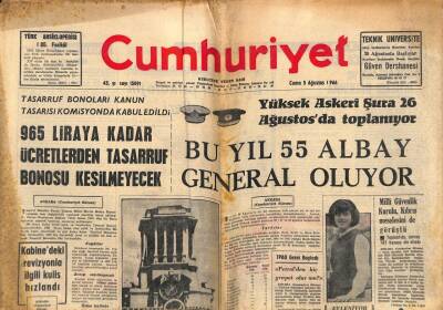Cumhuriyet Gazetesi 5 Ağustos 1966 - Tasarruf Bonoları Kanun Tasarısı Komisyonda Kabul Edildi GZ85474 - 1