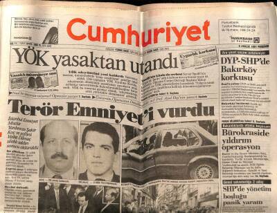 Cumhuriyet Gazetesi 5 Aralık 1991 - İstanbul Emniyet Müdür Yardımcısı Şakir Koç Ve Şoförü Vedat Dilmaç Silahlı Saldırıcı Sonucu Öldürüldü GZ72488 - 1