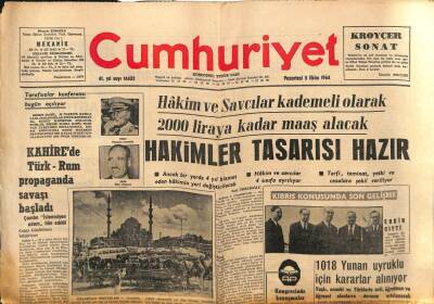 Cumhuriyet Gazetesi 5 Ekim 1964 - Konyada , Romalılara Ait , Mermerden İşlenmiş 5 Tonluk Lahit Bulundu GZ85343 - 1