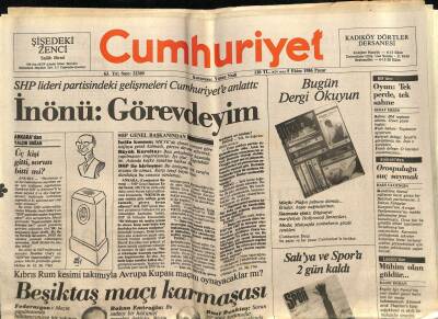 Cumhuriyet Gazetesi 5 Ekim 1986 - Özaldan ABD Yönetimine Daha Fazla Destek Çağrısı GZ65233 - 2