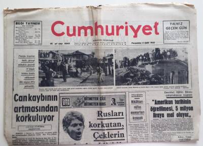 Cumhuriyet Gazetesi 5 Eylül 1968 - Amerikan Tarihinin Öğretilmesi, 5 Milyon Liraya Mal Oluyor GZ6267 - 2