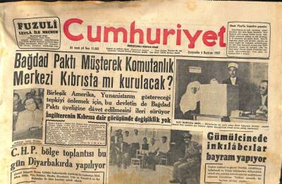 Cumhuriyet Gazetesi - 5 Haziran 1957 - Bağdat Paktı Müşterek Komutanlık Kıbrısta Kurulacak GZ110304 - 1