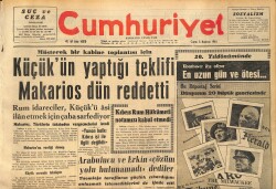 Cumhuriyet Gazetesi 5 Haziran 1964 - Kıbrıs Rum Hükümeti Notamızı Kabul Etmedi - Orbay Ebedi İstirahatgâhına Tevdi Edildi GZ160363 - Gökçekoleksiyon