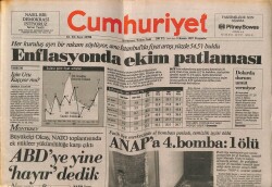 Cumhuriyet Gazetesi 5 Kasım 1987 - ANAPta 4.Bomba 1 Ölü GZ62212 - 1