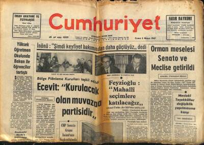 Cumhuriyet Gazetesi 5 Mayıs 1967 - Ecevit Kurulacak Olan Muvazaa Partisidir GZ59201 - 1