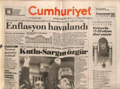 Cumhuriyet Gazetesi 5 Mayıs 1990 - Letonya Bağımsızlık Kervanına Katıldı - Enflasyon Havalandı GZ115233 - 1