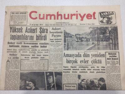 Cumhuriyet Gazetesi 5 Nisan 1952 - Yüksek Askeri Şura Toplantılarını Bitirdi GZ52714 - 1