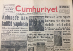 Cumhuriyet Gazetesi 5 Nisan 1962 - Kabinede Bazı Tadilat Yapılacak - GZ12594 - 1