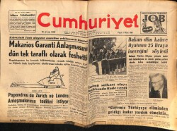 Cumhuriyet Gazetesi 5 Nisan 1964 - Topkapı Müzesinden Çalınan Levhalar Aranırken İki Tunç Vazo Bulundu - 1