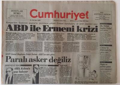 Cumhuriyet Gazetesi 5 Nisan 1987 - ABD İle Ermeni Krizi GZ25048 - 1