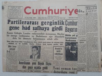 Cumhuriyet Gazetesi - 5 Ocak 1952 - Partiler Arası Gerginlik Gene Had Safhaya Girdi GZ112866 - 1