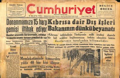 Cumhuriyet Gazetesi 5 Ocak 1958 - Memleketimizde Kanserden Yılda 40 Bin Kişi Ölüyor - İzmirde Kiralar Süratle Yükseliyor GZ120388 - 1