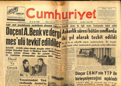 Cumhuriyet Gazetesi - 5 Ocak 1963 - Askerlik Süresi Bütün Sınıflarda 2 Yıl Olarak Tesbit Edildi GZ99574 - 1