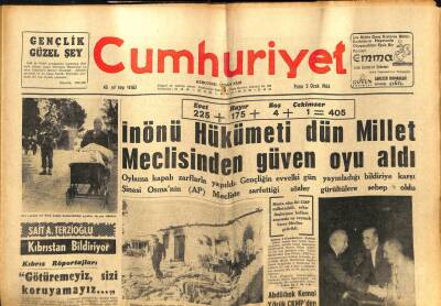 Cumhuriyet Gazetesi - 5 Ocak 1964 - Lefke Ve Magosada Yiyecek Kıtlığı Had Safhaya Girdi GZ99565 - 1