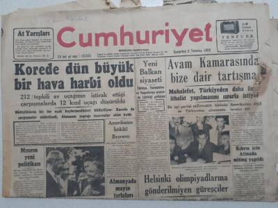 Cumhuriyet Gazetesi - 5 Temmuz 1952 - Mikrop Harbine Karşı Müdafaa Çevreleri Nelerdir GZ112910 - 1