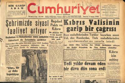 Cumhuriyet Gazetesi 5 Temmuz 1958 - Tedavüldeki Para Miktarı 3 Buçuk Milyarı Aştı - Petrol Şirketleri Peşin Parada Israr Ediyorlar GZ120182 - 1