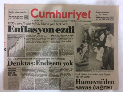 Cumhuriyet Gazetesi 5 Temmuz 1988 - KKTC Cumhurbaşkanı Ortak Siyaseti Teyit İçin Ankarada GZ73257 - 1