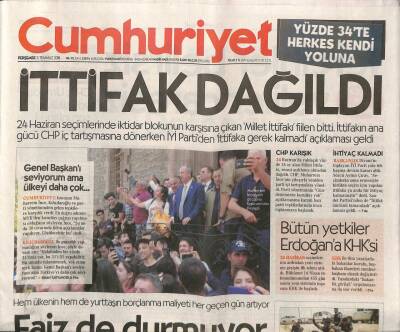 Cumhuriyet Gazetesi 5 Temmuz 2018 - Işid Suriyede Yeniden Güçlendi - Mağarada Yaşam Savaşı Sürüyor GZ95297 - 1