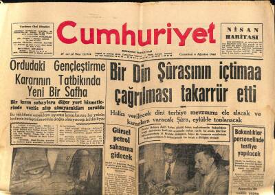 Cumhuriyet Gazetesi 6 Ağustos 1960 - Bir Din Şurasının İçtimaa Çağrılması Takarrür Etti GZ70174 - 2
