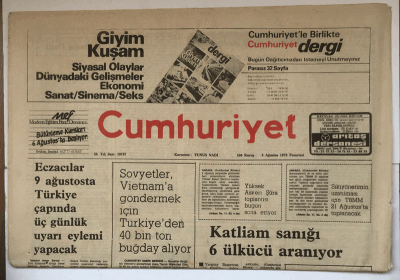 Cumhuriyet Gazetesi 6 Ağustos 1979 - Sovyetler Vietnama Göndermek İçin Türkiyeden 40 Bin Ton Buğday Alıyor GZ5382 - 2