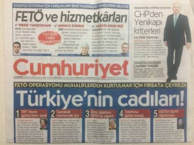 Cumhuriyet Gazetesi 6 Ağustos 2016 - Türkiyenin Cadıları GZ29181 - 1