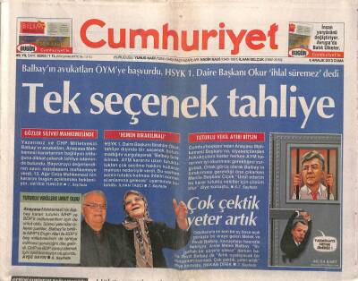 Cumhuriyet Gazetesi 6 Aralık 2013 - Hekimlere Jet Soruşturma - Balbayın Avukatları ÖYMye Başvurdu GZ94584 - 1